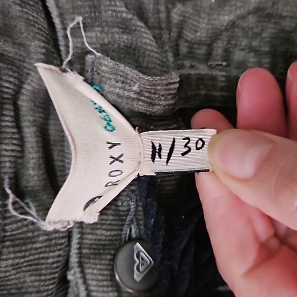 Flare Courdory Green Pants Size 30 Roxy - Picture 5 of 7